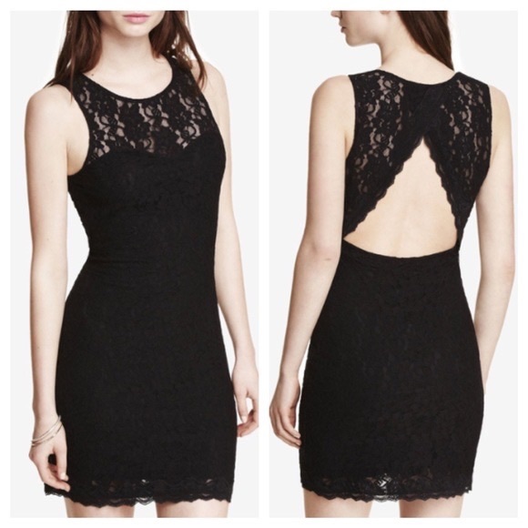 Express lace mini-dress, black, size extra small - Picture 2 of 7